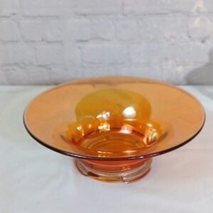 Vintage   Iredescent Marigold Carnival Glass 10 Inch  Bowl
